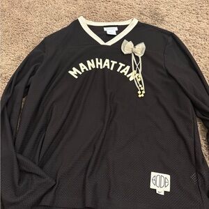 Nike Black and Cream Mesh Top